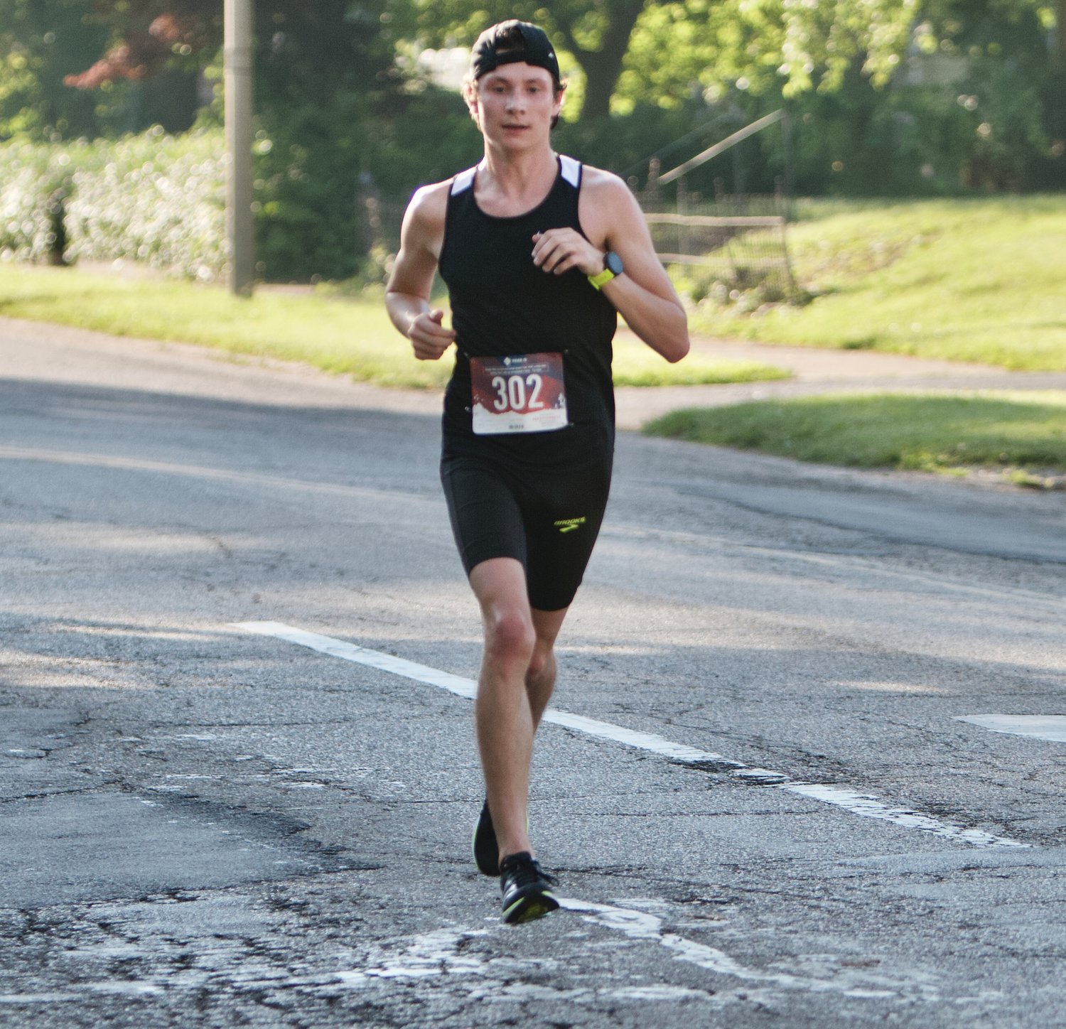 Former Southmont distance runner Brooks Long cruised to a win in the Strawberry Festival 5K on Saturday with a time of 16:49.5.